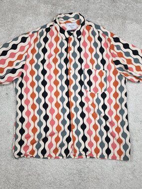 Portuguese Flannel Shirt Mens XXL 2XL Designer Print Camp Shirt Portugal Casual